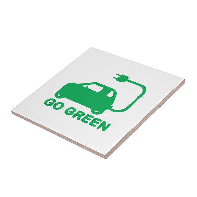 Go Green ~ Drive Electric Cars Fliese (Seite)