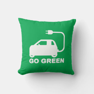 Go Green ~ Drive Electric Cars Kissen