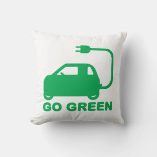 Go Green ~ Drive Electric Cars Kissen