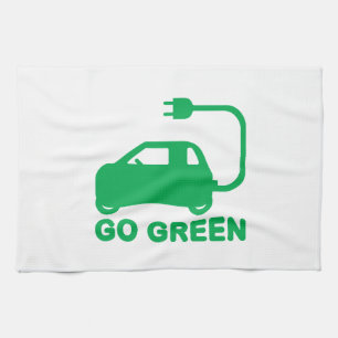 Go Green ~ Drive Electric Cars Küchentuch