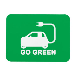 Go Green ~ Drive Electric Cars Magnet