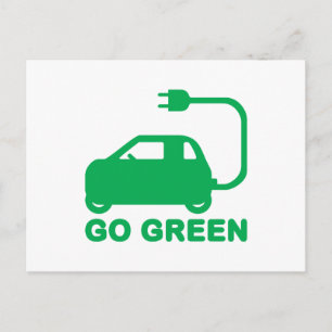 Go Green ~ Drive Electric Cars Postkarte