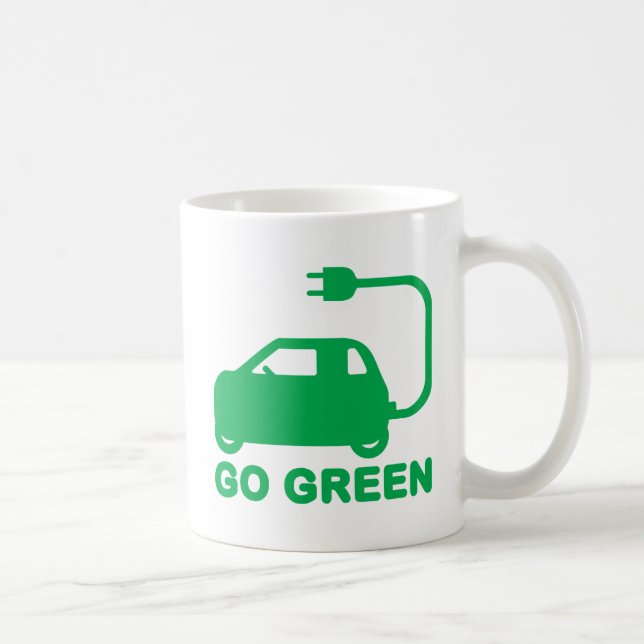 Go Green ~ Drive Electric Cars Tasse (Rechts)