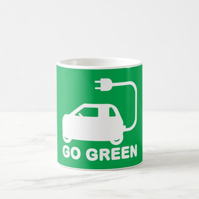 Go Green ~ Drive Electric Cars Tasse (Mittel)