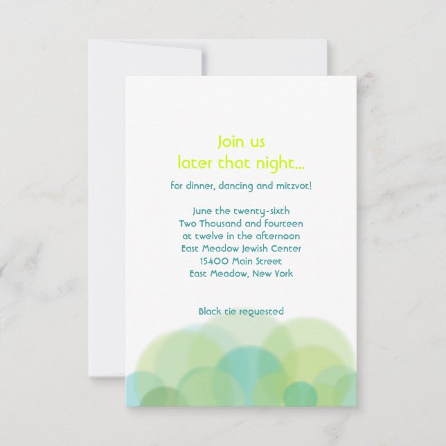 GO GREEN EARTH Bar Bat Mitzvah Party Card Einladung (Vorderseite)