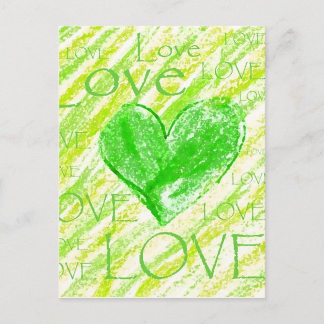 Go Green Heart Postkarte (Vorderseite)