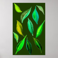 Go Green Öko Blätter Aquarellbilder