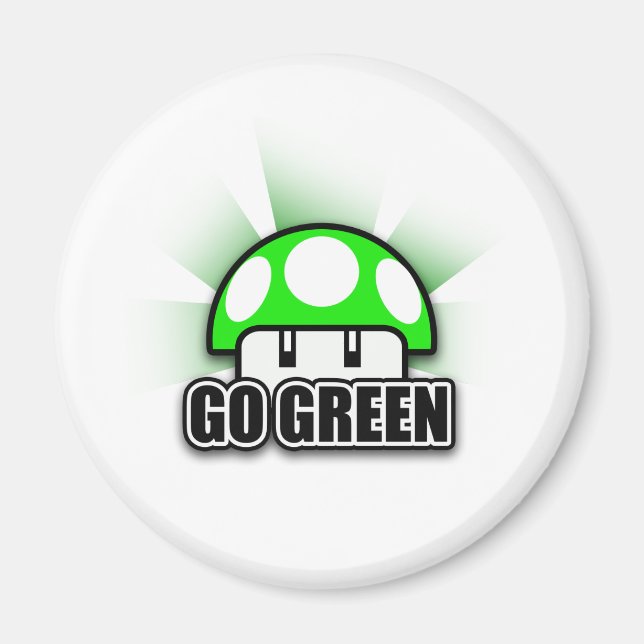 Go Green Ökologisch Nature Mushroom Magnet (Vorne)