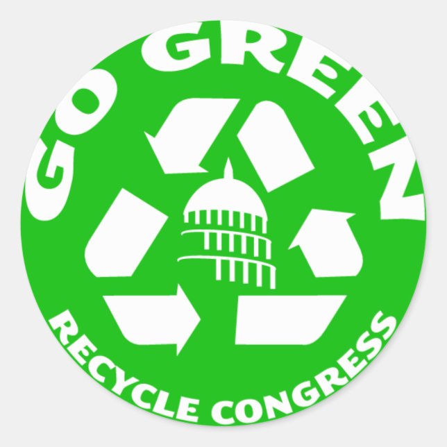 Go Green, Recycle Congress - Aufkleber (Vorderseite)