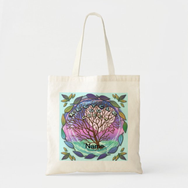 Go Green Recycling custom name Tote Bag Tragetasche (Vorne)
