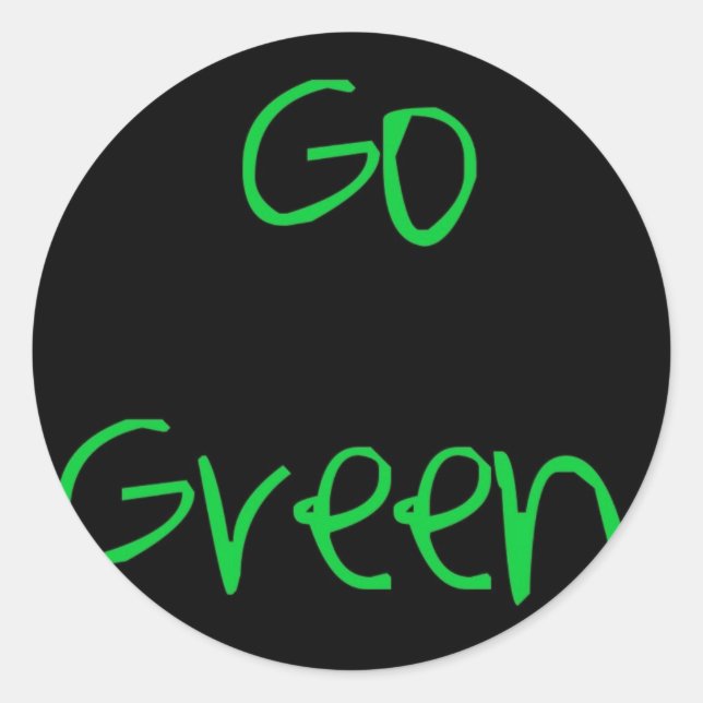 Go Green Runder Aufkleber (Vorderseite)