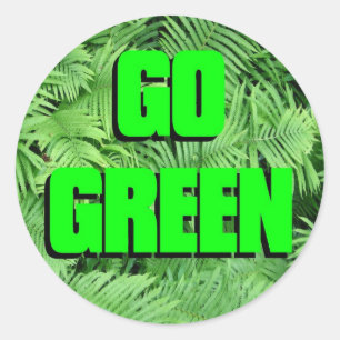 Go Green Runder Aufkleber