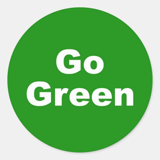 Go Green Sign Runder Aufkleber (Vorderseite)