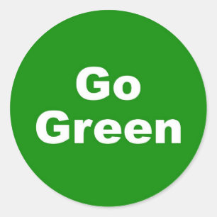 Go Green Sign Runder Aufkleber