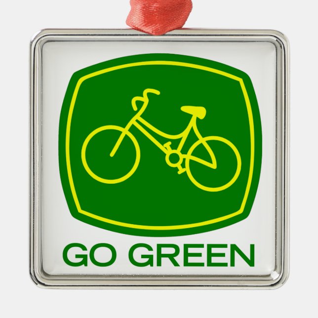 Go Green Silbernes Ornament (Vorne)