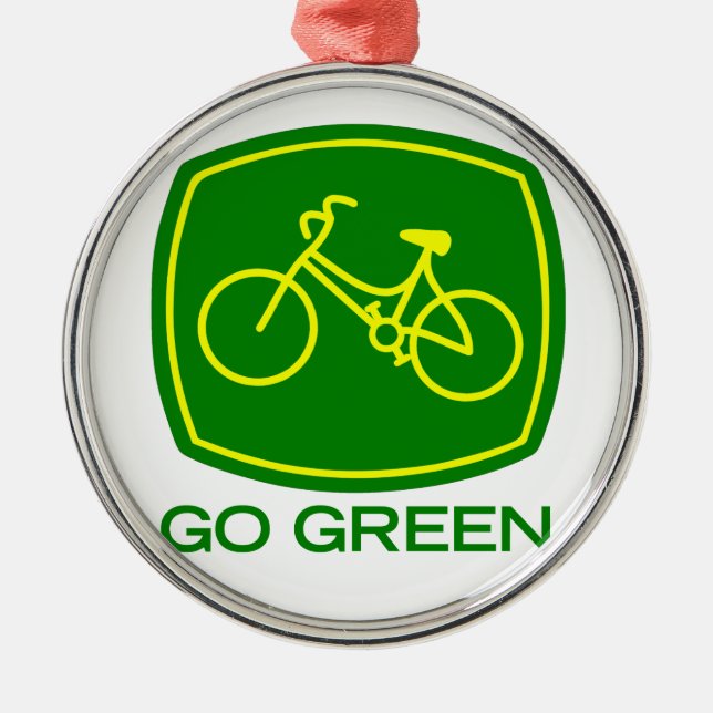 Go Green Silbernes Ornament (Vorne)