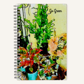 Go Green Wcolor Art Garden Custom Notebook Notizbuch