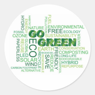 Go Green Word Cloud Sticker