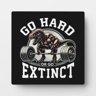 Go Hard oder Go Extinct - T-Rex-Fitnessstudio Moti Fotoplatte
