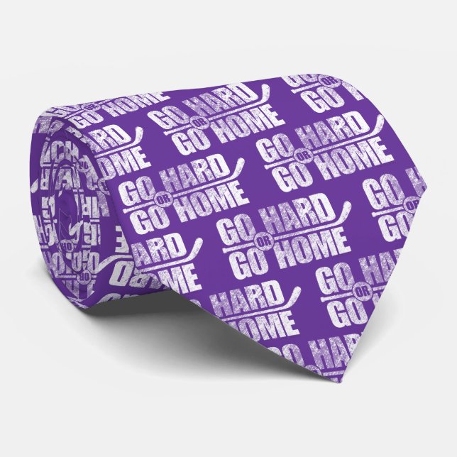 Go Hard oder Go Zuhause (Hockey) Neck Tie Krawatte (Gerollt)
