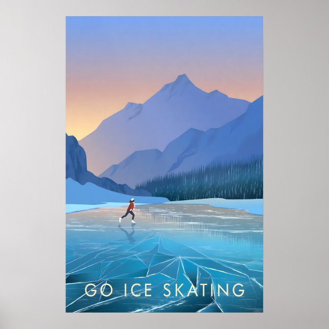Go Ice Skating Travel Poster (Vorne)
