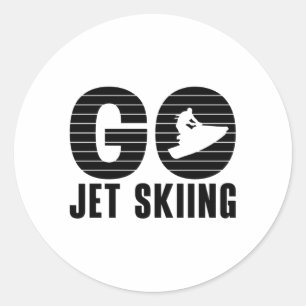 Go Jet Ski Jet Ski Retro Jetski Jet Ski Rider Runder Aufkleber