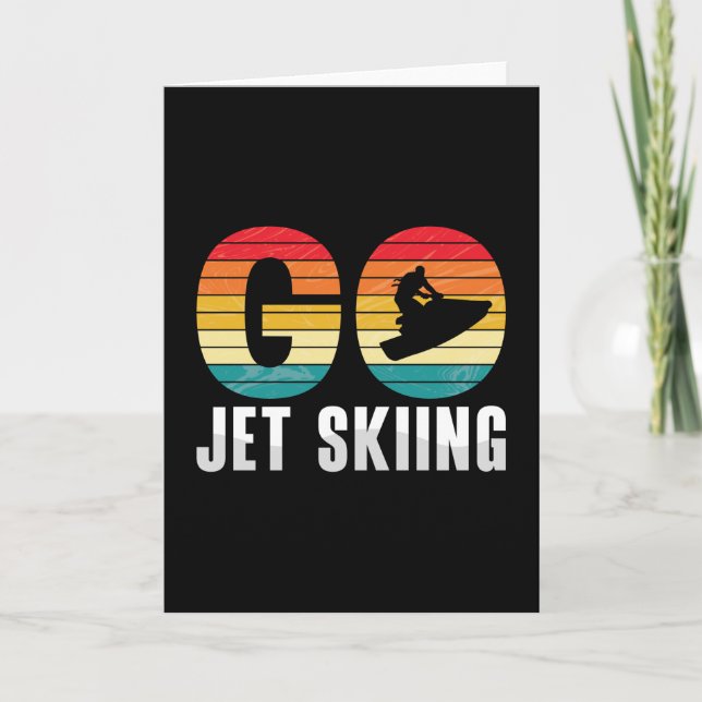 Go Jet Skiing Jet Ski Jet Ski Rider Retro Jetski Karte (Vorderseite)