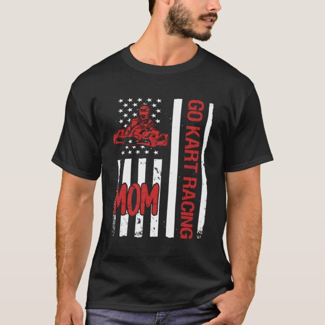 Go K Racing Mama USA Flag T-Shirt (Vorderseite)