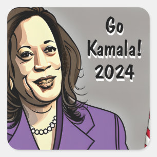 Go Kamala 2024 US-Präsidentschaftswahl Quadratischer Aufkleber