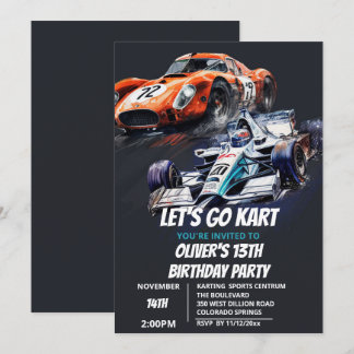Go Kart Birthday Einladung
