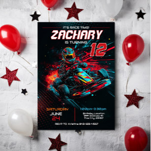 Go Kart Birthday Einladung   Einladung