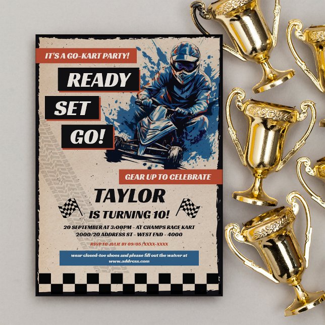 Go Kart Birthday Party Einladung (Von Creator hochgeladen)