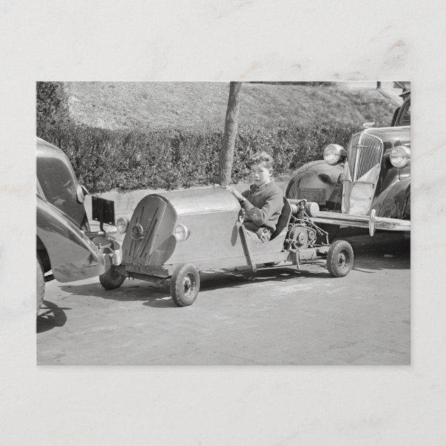 Go Kart Driver, 1937 Postkarte (Vorderseite)