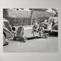 Go Kart Driver, 1937. Vintages Foto
