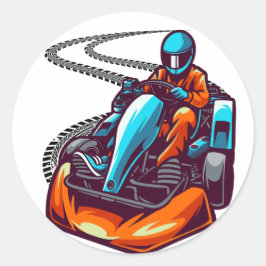 Go Kart Geschenk für alle Go-Karting-Liebhaber Runder Aufkleber