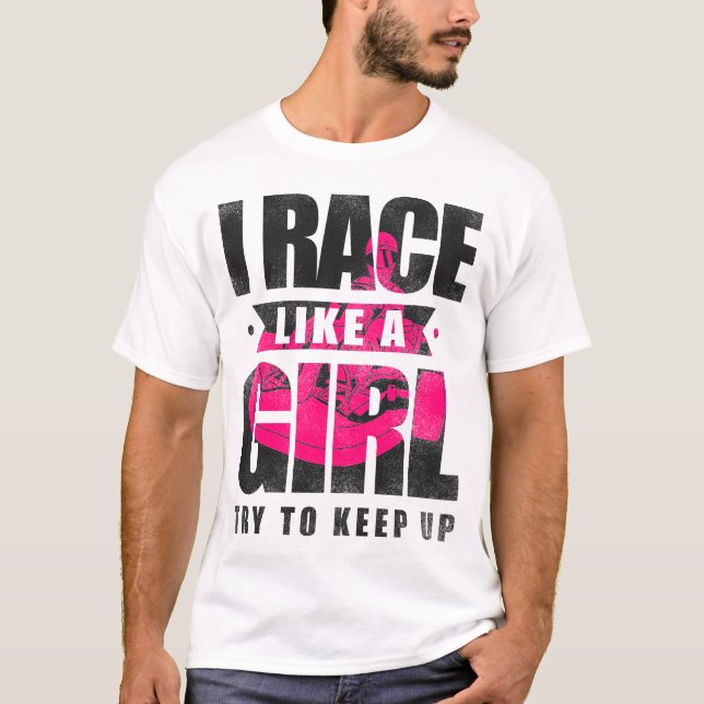 Go Kart I Race wie ein Mädchen versuchen, Mädchen  T-Shirt (Vorderseite)
