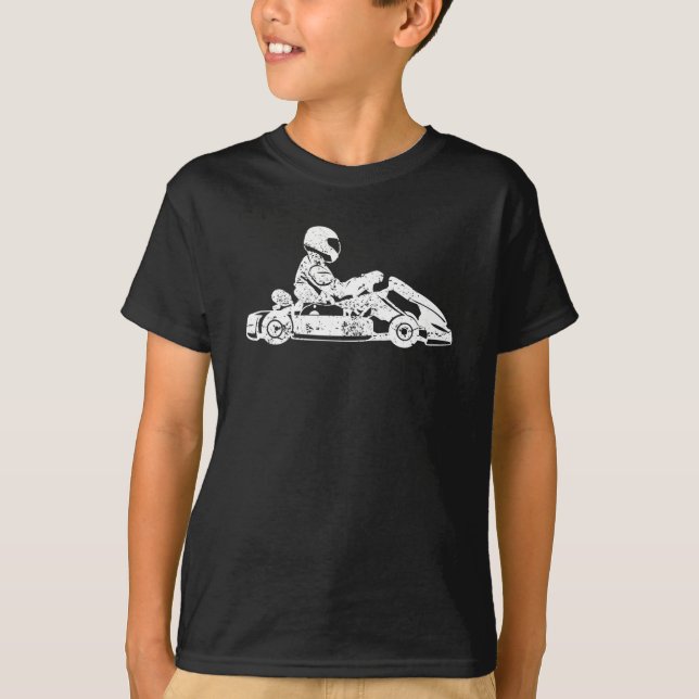 Go-kart Kart Racing Driver Karting Retro Geschenk T-Shirt (Vorderseite)