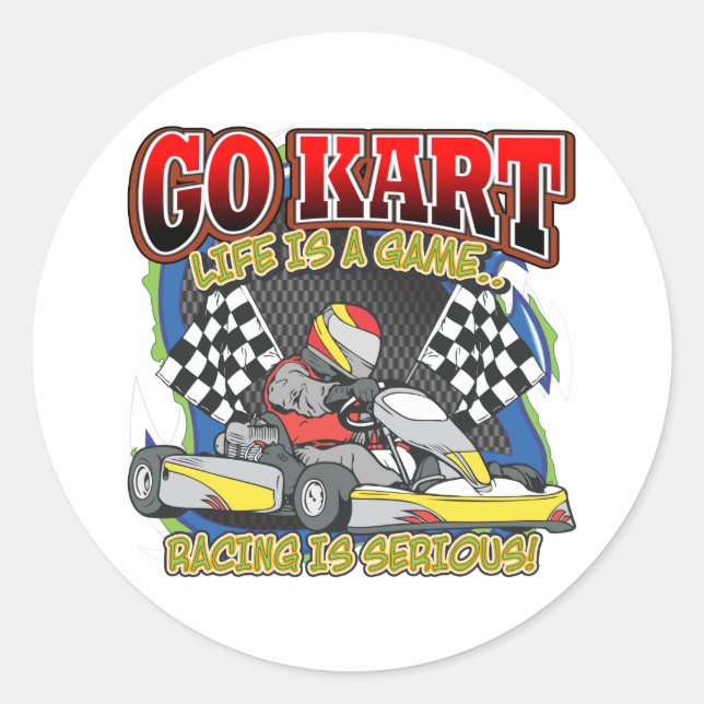 Go Kart Life Runder Aufkleber (Vorderseite)