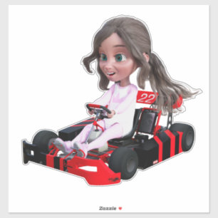 Go-Kart-Mädchen Aufkleber