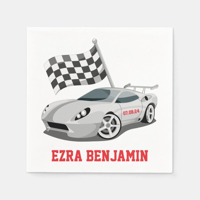 Go-Kart Race Car Racing Bar Mitzvah Serviette (Vorderseite)