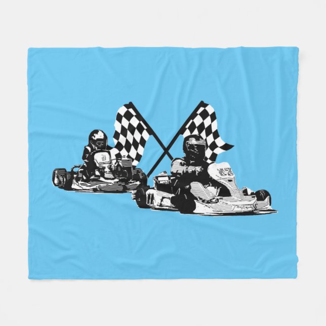 Go Kart Racers Fleece Blanket (Vorderseite (Horizontal))
