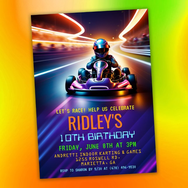 Go Kart Racing Birthday Einladung (Von Creator hochgeladen)
