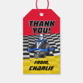 Go Kart Racing Car Geburtstagsparty Geschenkanhänger