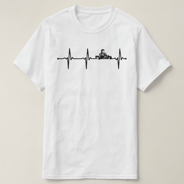Go Kart Racing Driver ECG Heartbeat Bv T-Shirt (Design vorne)