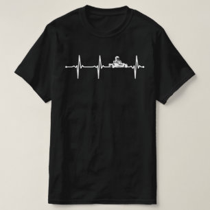 Go Kart Racing Driver ECG Heartbeat Wv T-Shirt