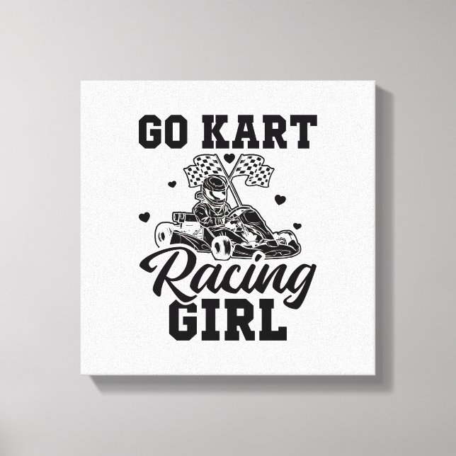 Go Kart Racing Girl | Go-Kart Driver Geschenkidee Leinwanddruck (Vorderseite)