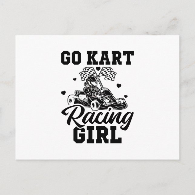 Go Kart Racing Girl | Go-Kart Driver Geschenkidee Postkarte (Vorderseite)