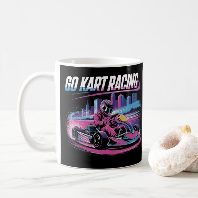 Go Kart Racing Kaffeetasse (Mit Donut)