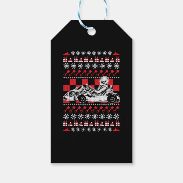 Go Kart Racing Weihnachten Geschenkanhänger (Vorderseite)