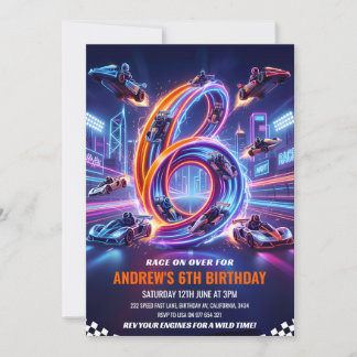Go-Kart-Rennen 6. Geburtstag Einladung